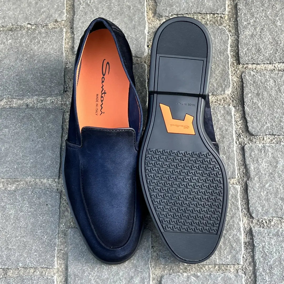 Santoni Slip On Loafers in suede, view 5