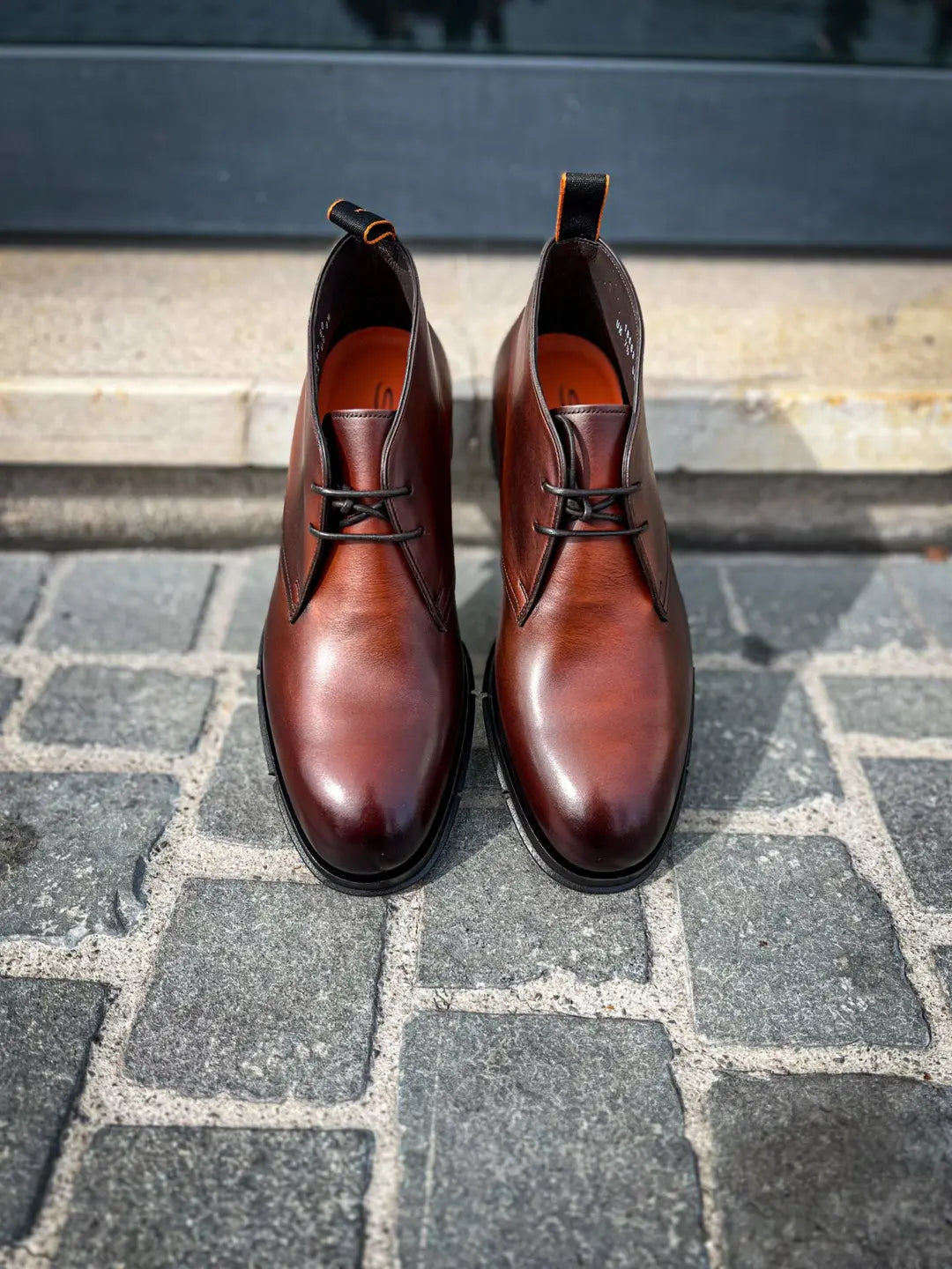 Santoni Chukka Brown in calf leather, view 4
