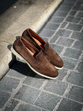 Santoni Slippers Loafer Brown Suede