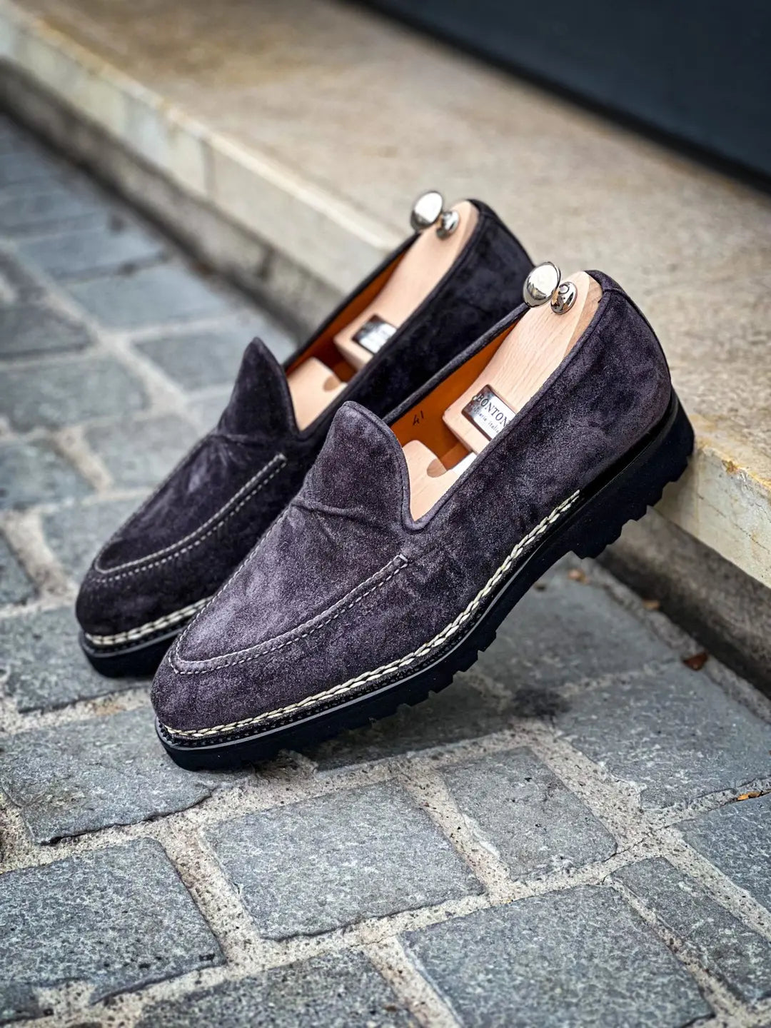 Bontoni De Bustis Grey Suede Loafer, view 4