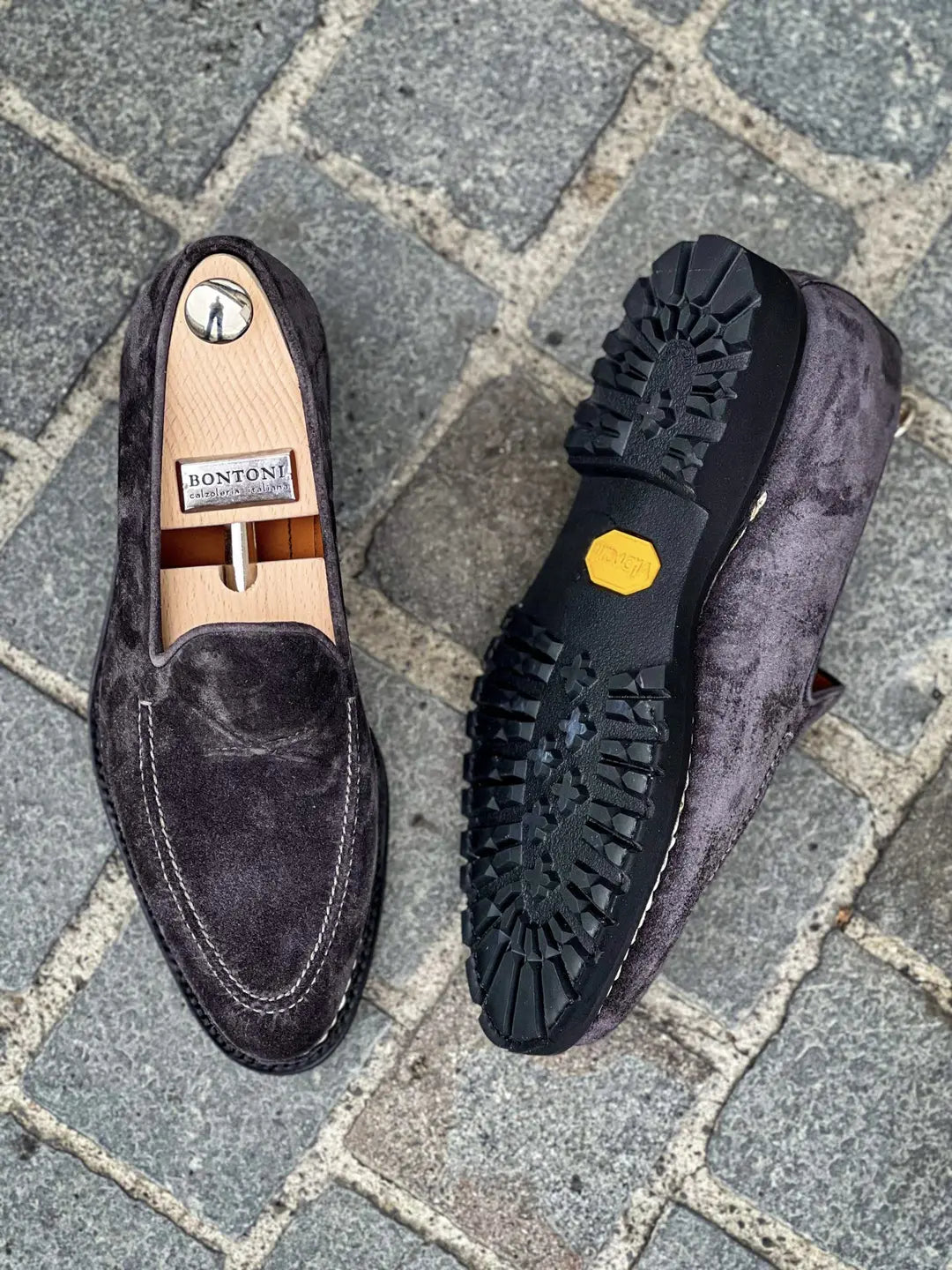 Bontoni De Bustis Grey Suede Loafer, view 2