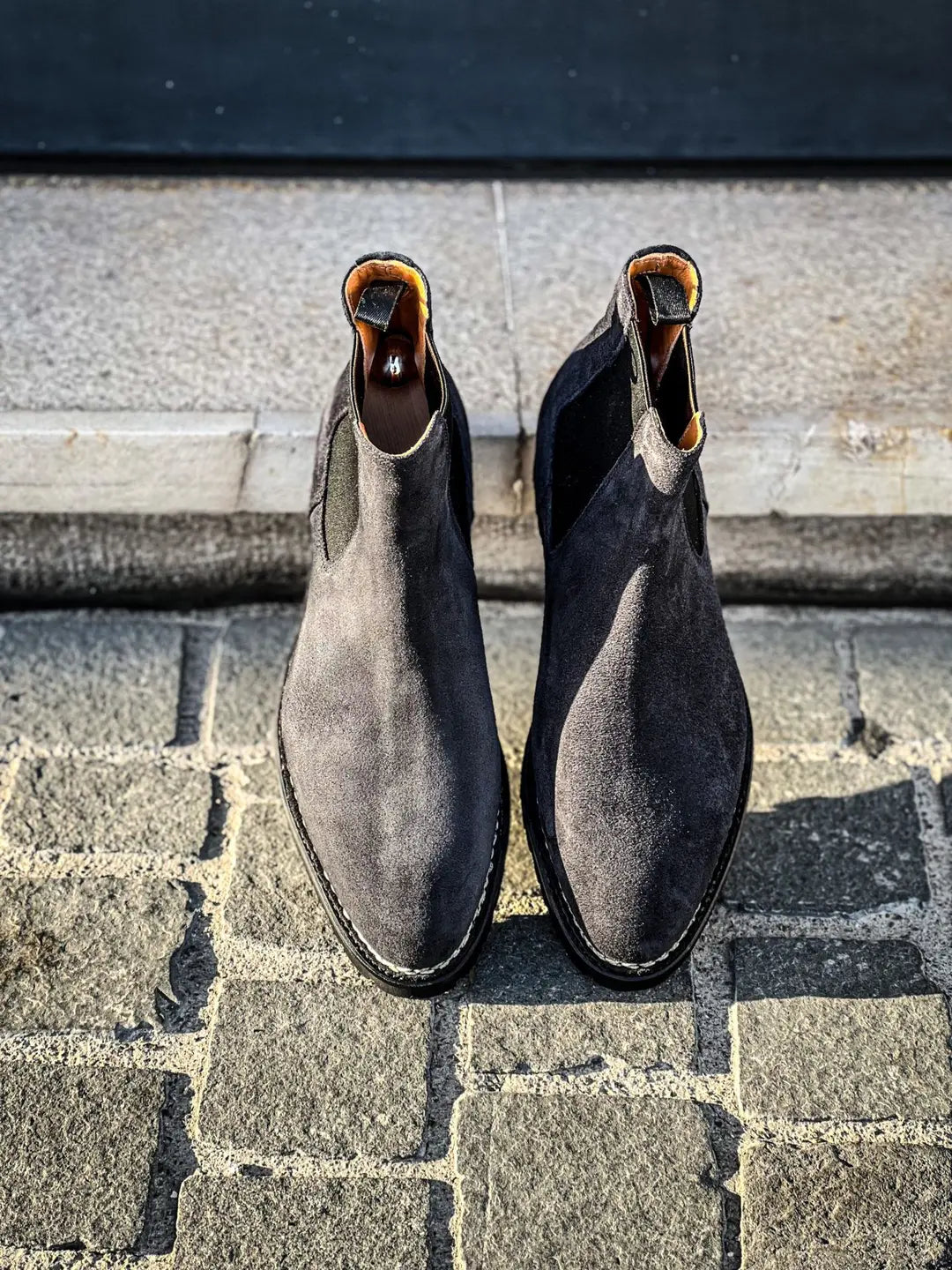 Bontoni Cavaliere Grafite Suede Chelsea Boot, view 2