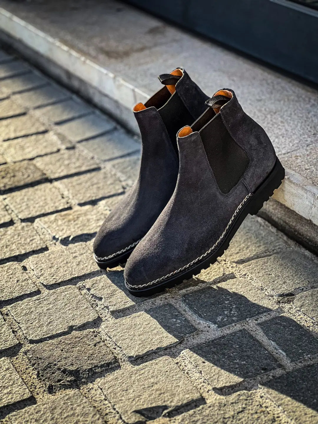 Bontoni Cavaliere Grafite Suede Chelsea Boot, view 5
