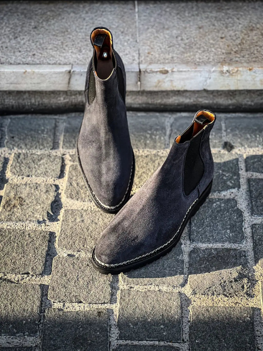 Bontoni Cavaliere Grafite Suede Chelsea Boot, view 4