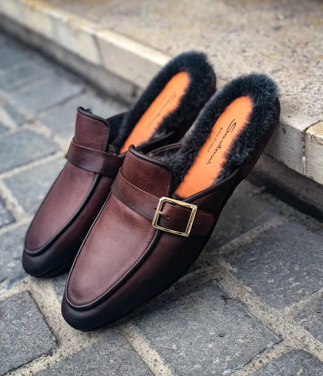 Santoni Mule in calf leather, view 4