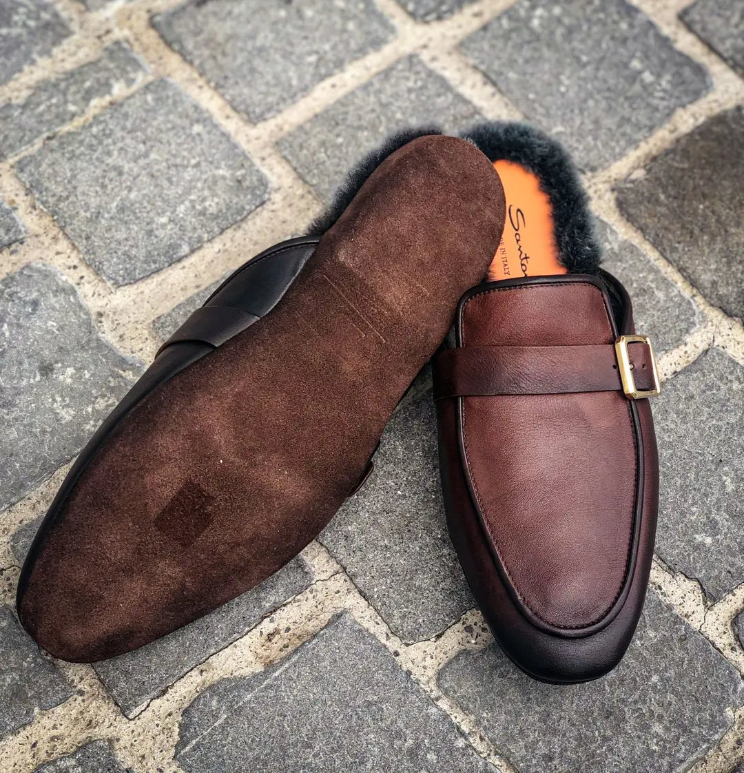 Santoni Mule in calf leather, view 3