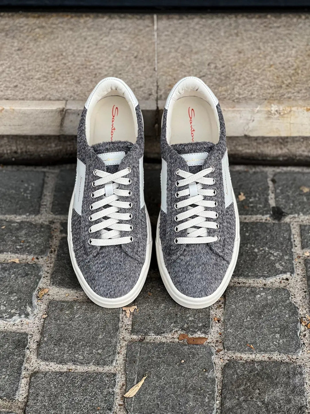 Santoni DBS Trainer Grey Wool, view 5