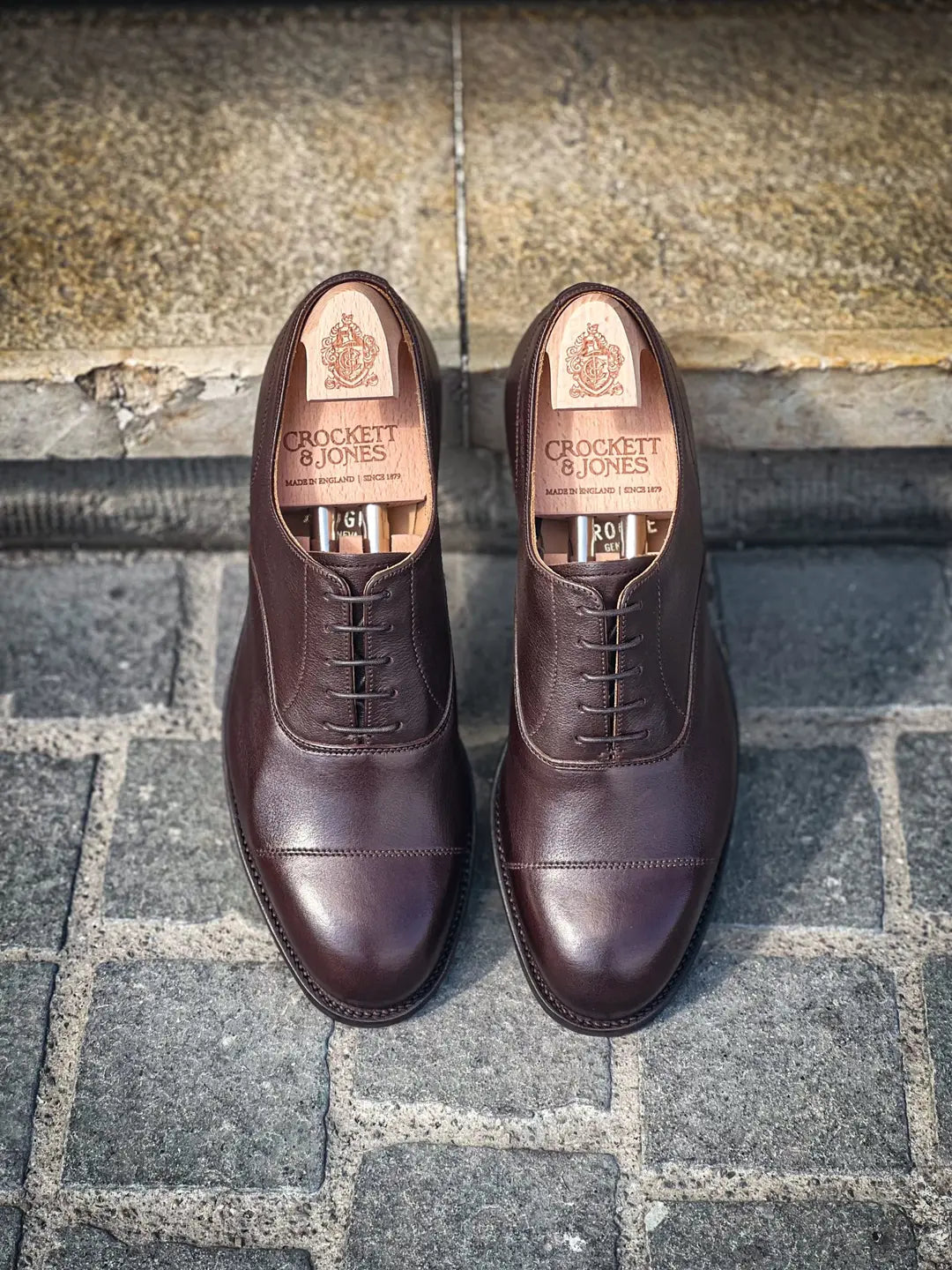 Crockett & Jones Tresco Dark Brown Milled Calf Oxford, view 5