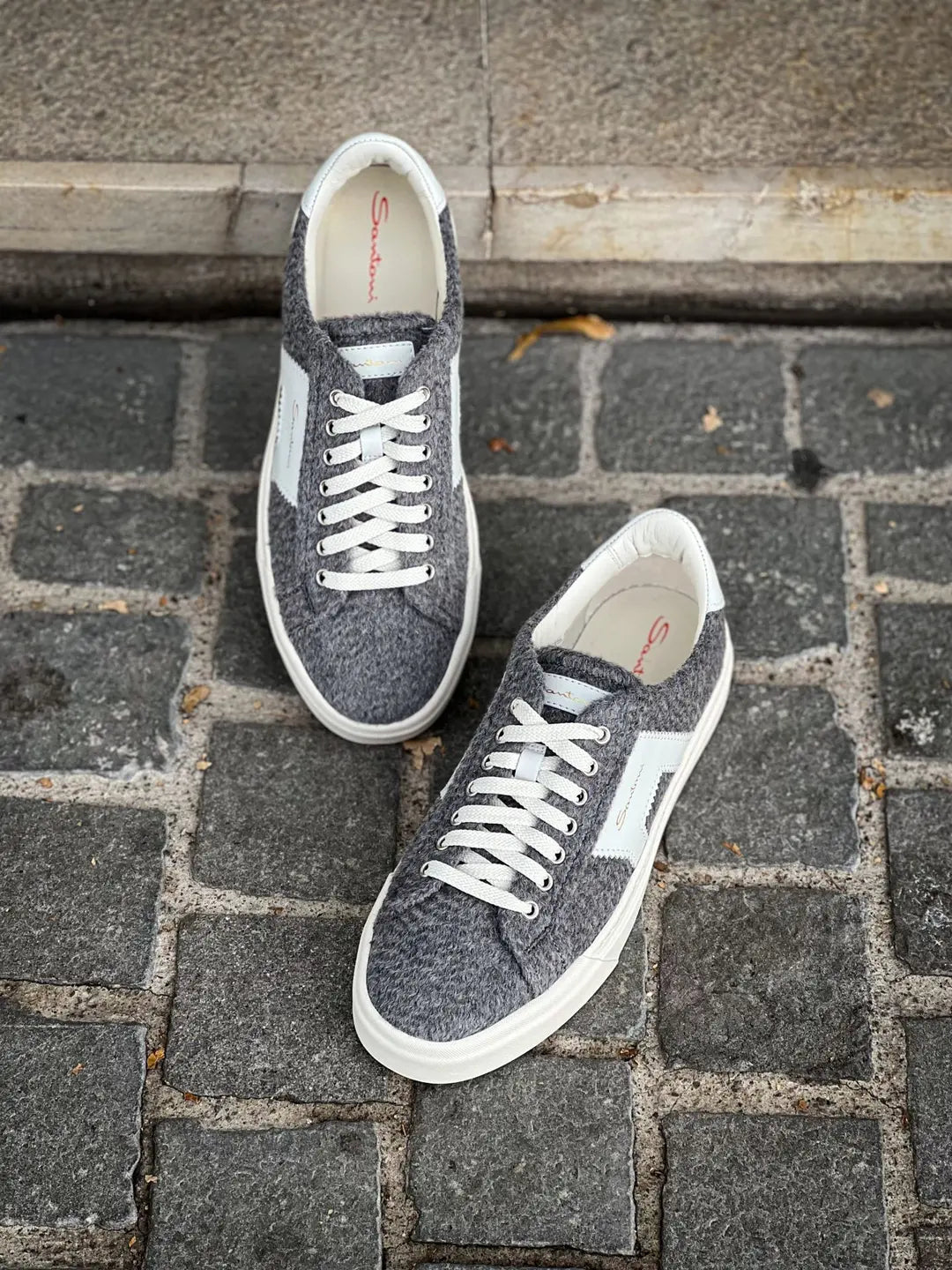 Santoni DBS Trainer Grey Wool, view 3