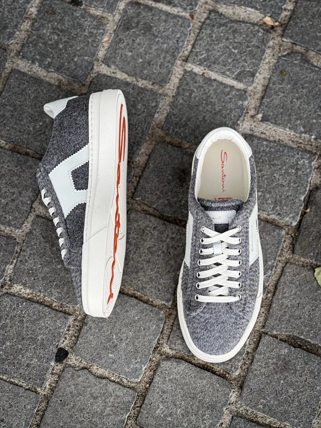 Santoni DBS Trainer Grey Wool, view 2