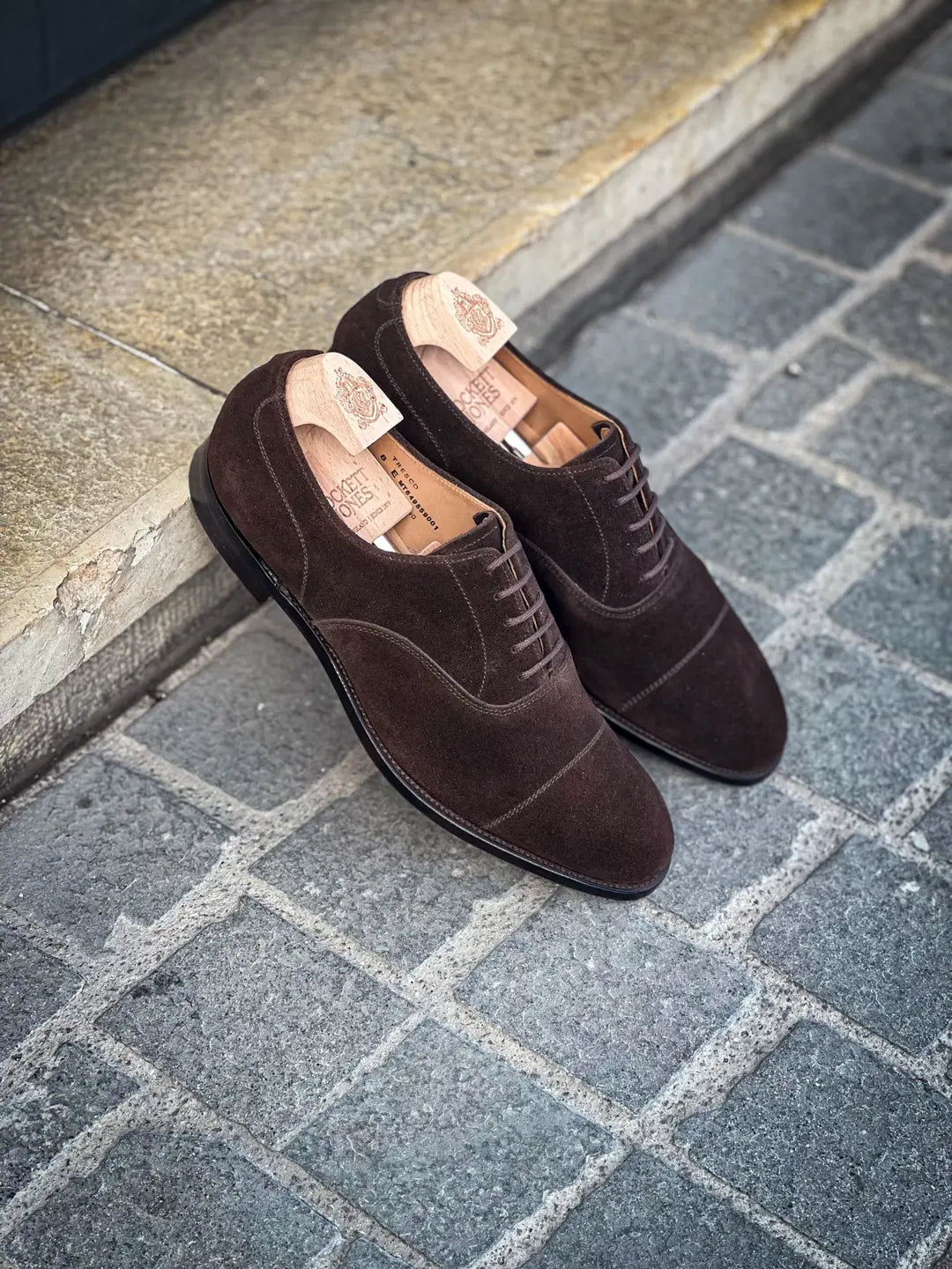 Crockett & Jones Tresco Dark Brown Suede Oxford