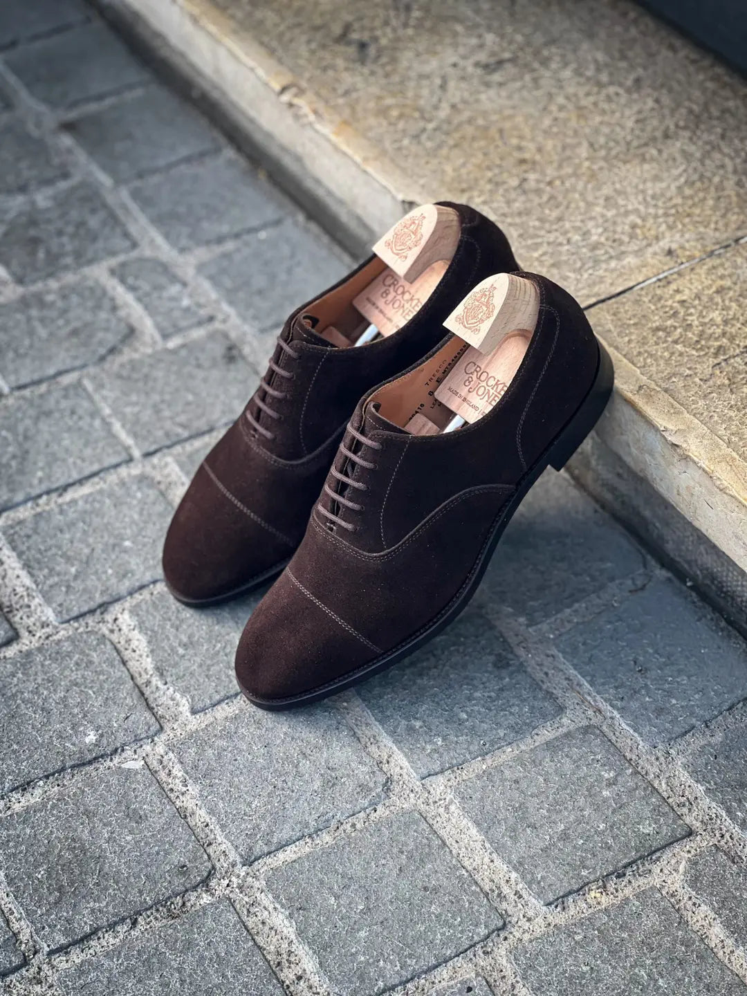 Crockett & Jones Tresco Dark Brown Suede Oxford, view 4