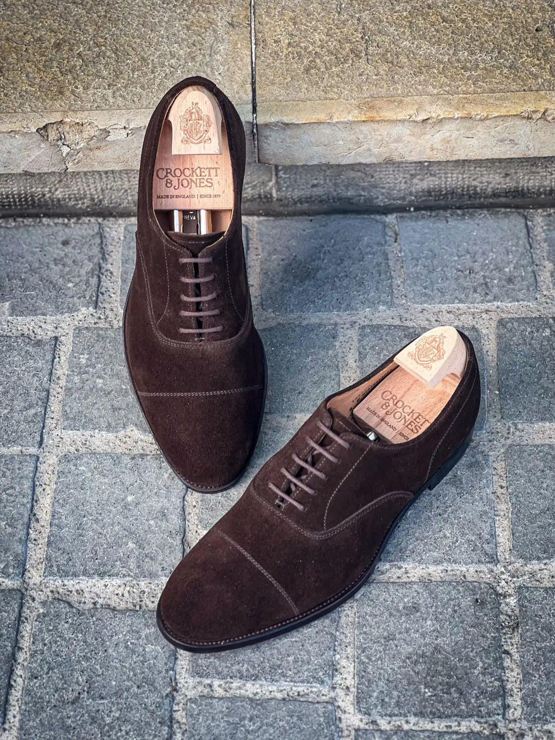 Crockett & Jones Tresco Dark Brown Suede Oxford, view 3