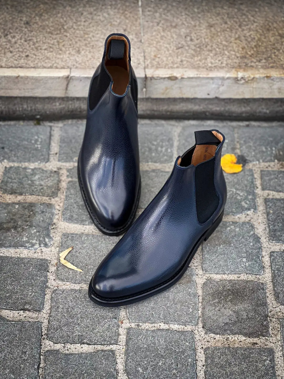 Carlos Santos Chelsea Boot Navy Grain, view 3