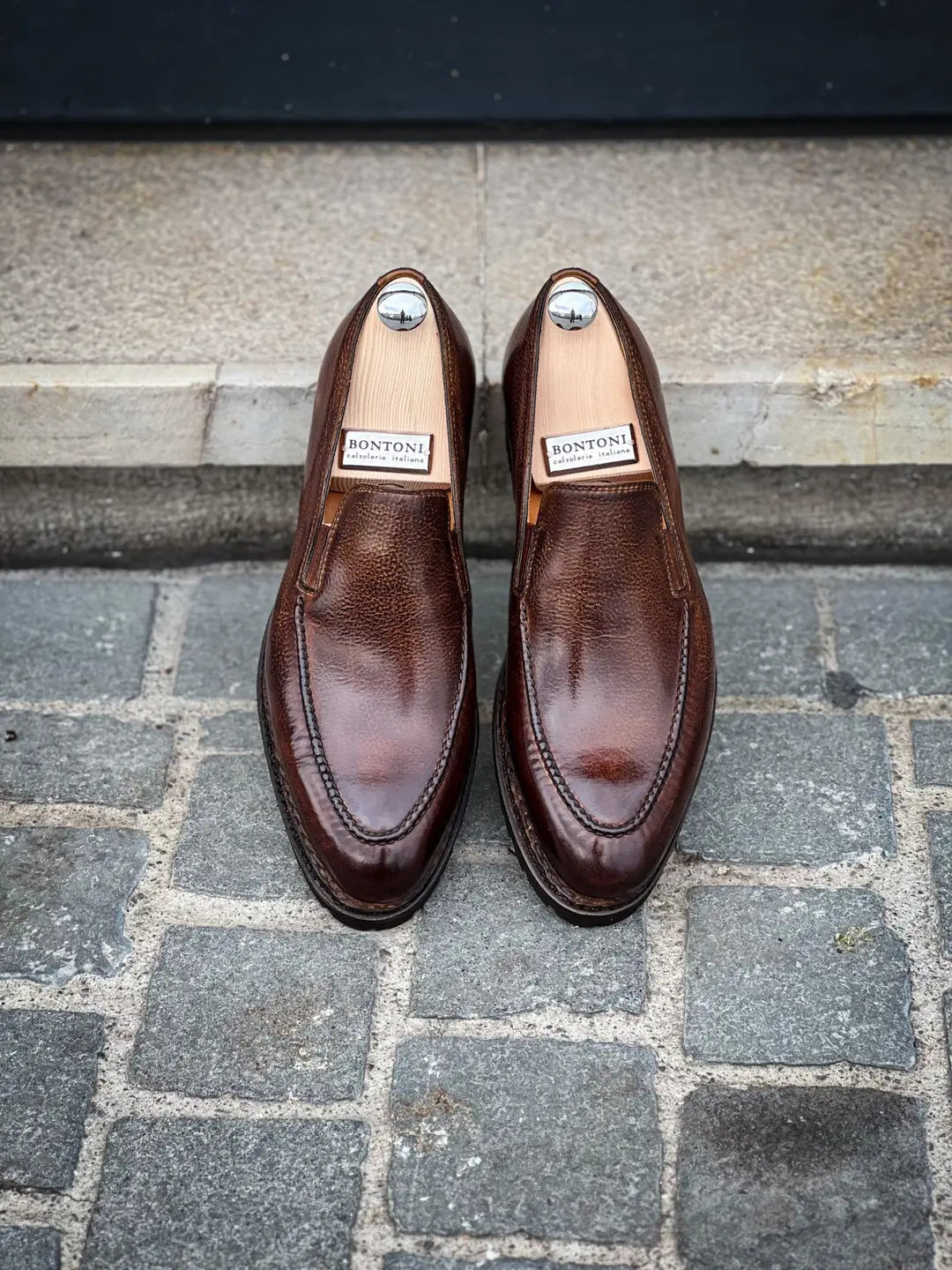 Bontoni Dome Mocassin in Scotch grain leather, view 5