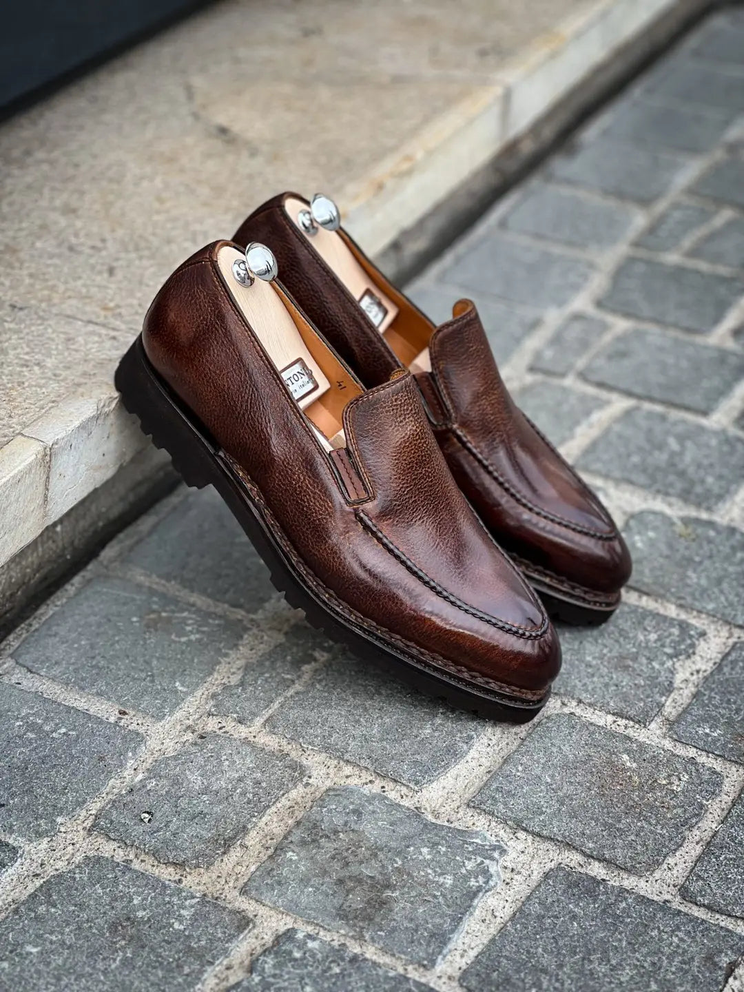 Bontoni Dome Mocassin in Scotch grain leather