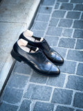 John Lobb Philip II Black Shoe in calf leather