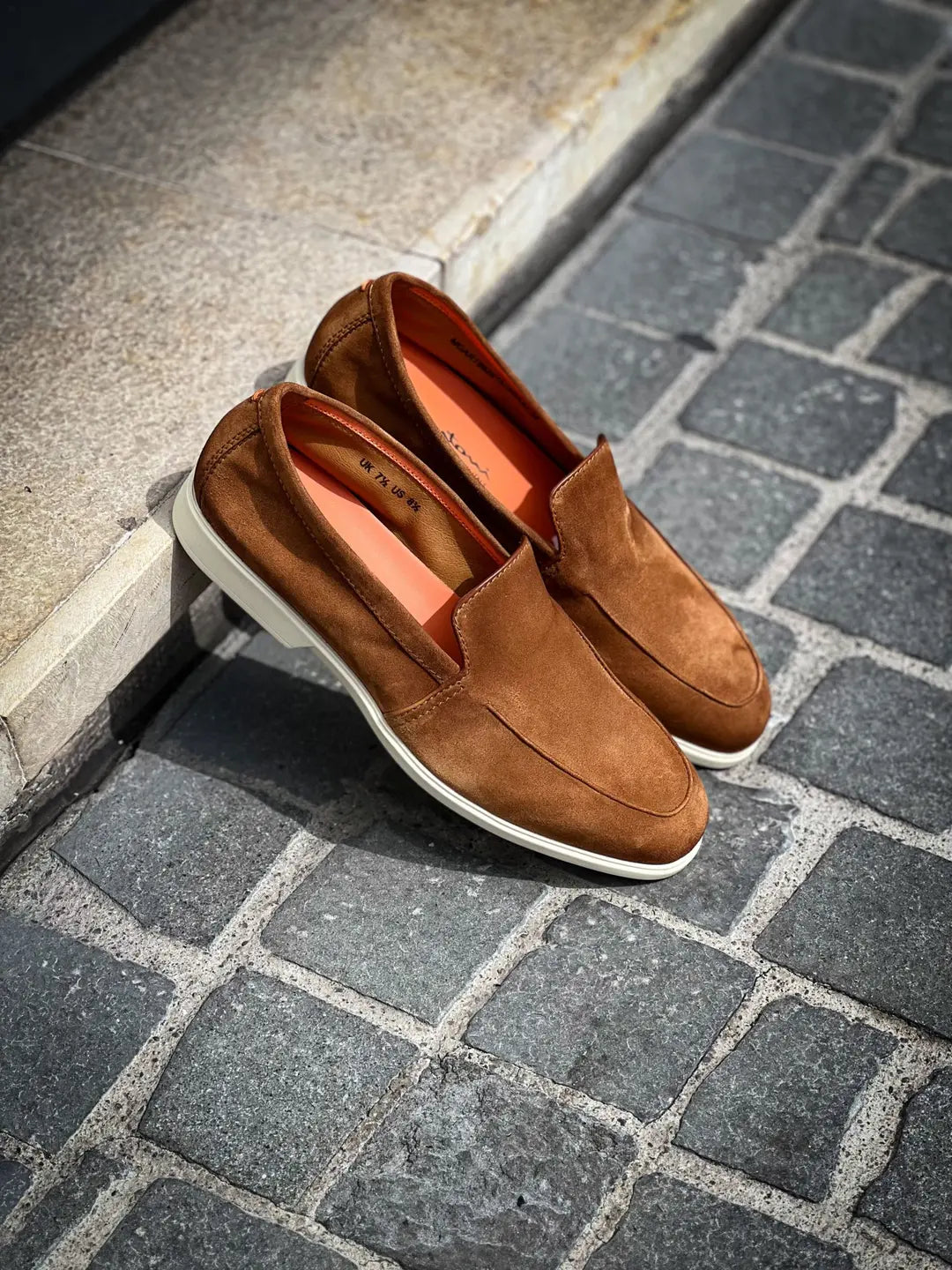 Santoni Slipper Loafer Light Brown Suede
