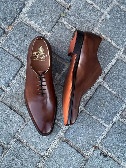 Crockett & Jones Alex Dark Brown Oxford in calf leather, view 2
