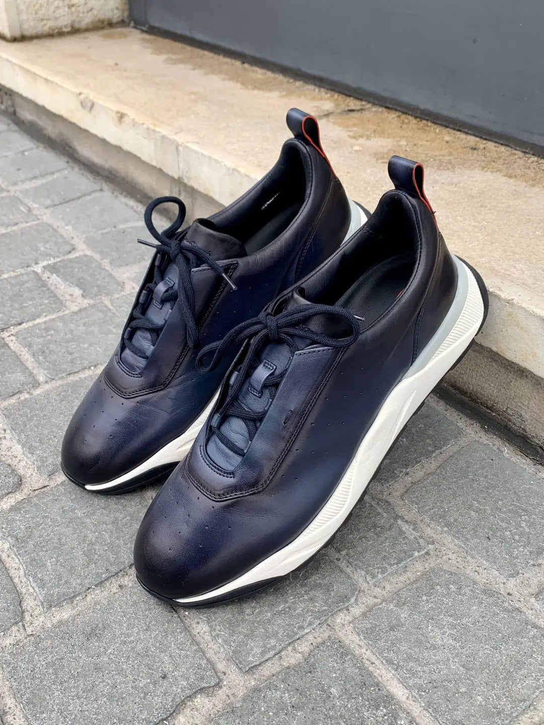 Santoni Easy Sneakers in calf leather, view 2