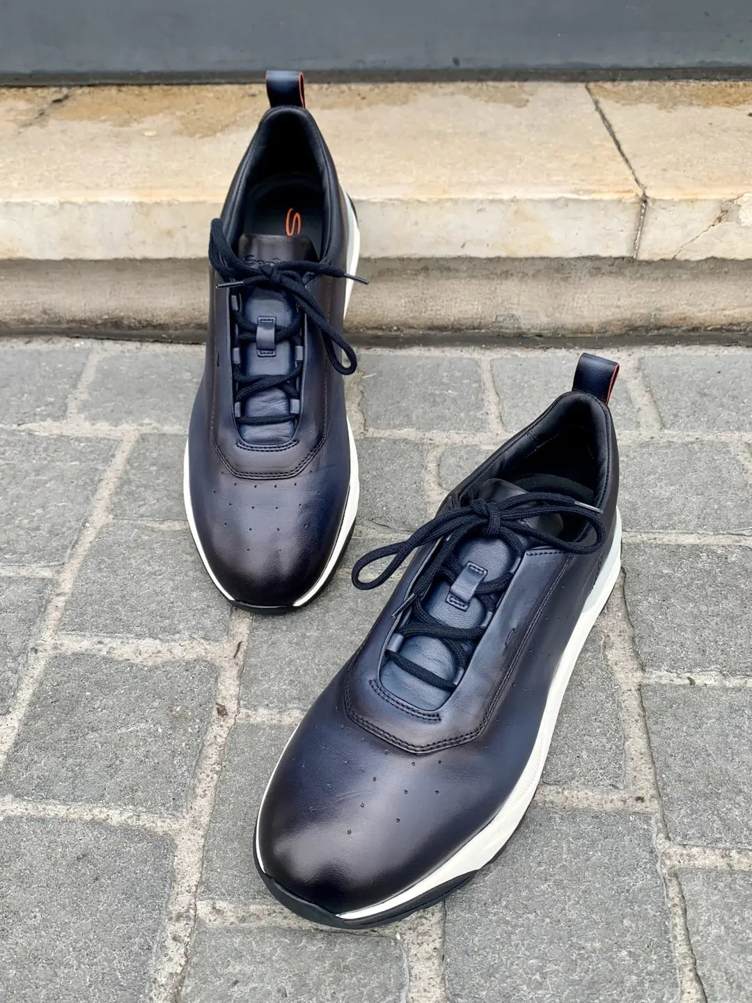Santoni Easy Sneakers in calf leather, view 5