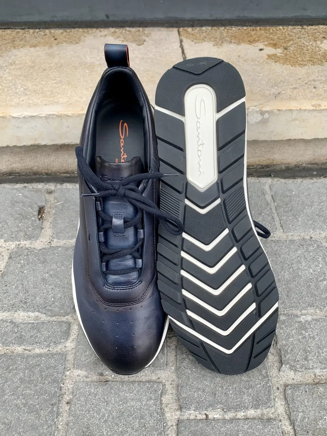 Santoni Easy Sneakers in calf leather, view 4