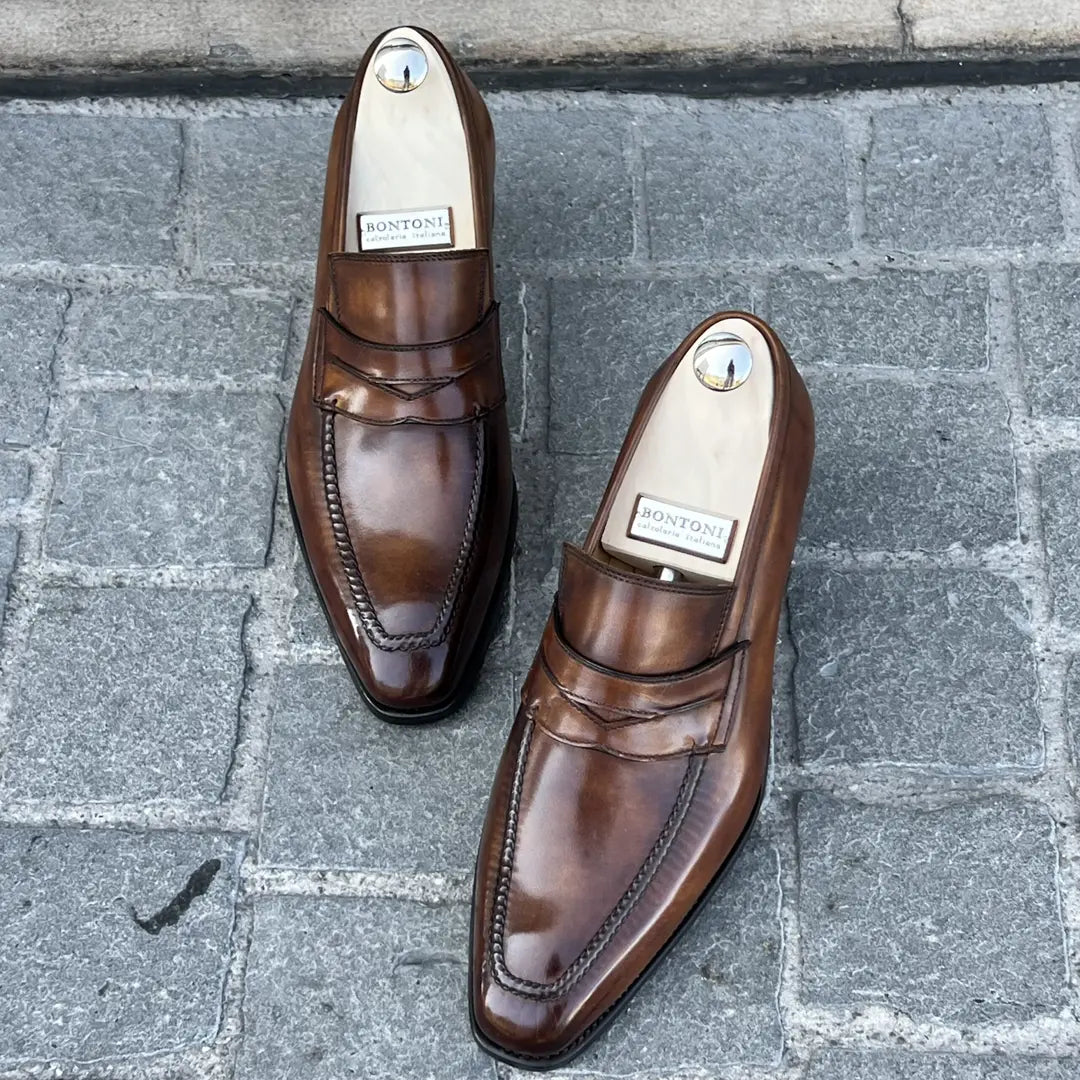 Bontoni Capitano Penny Loafer in calf leather, view 3
