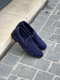 John Lobb Tyne Navy Suede Loafer