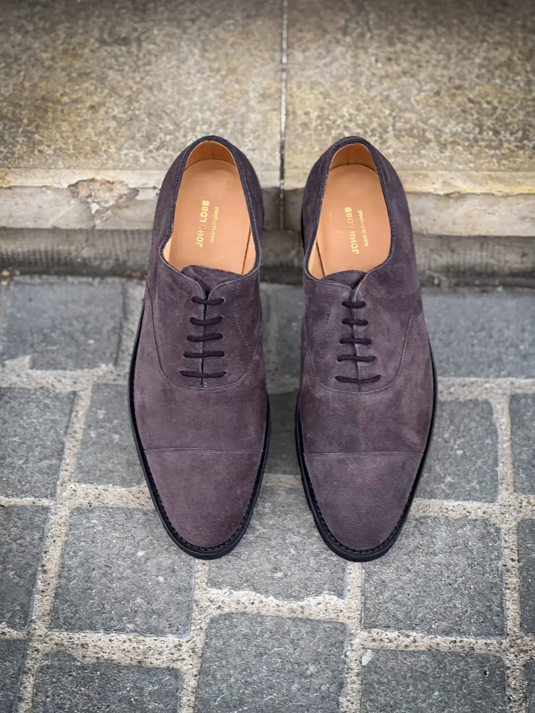 John Lobb City II Charcoal Suede Oxford, view 5