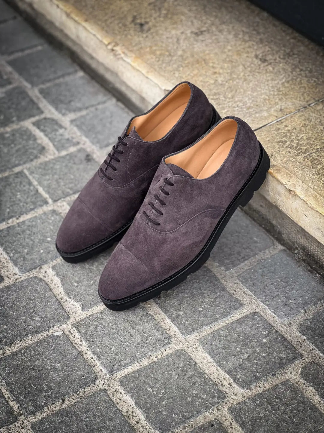 John Lobb City II Charcoal Suede Oxford, view 4