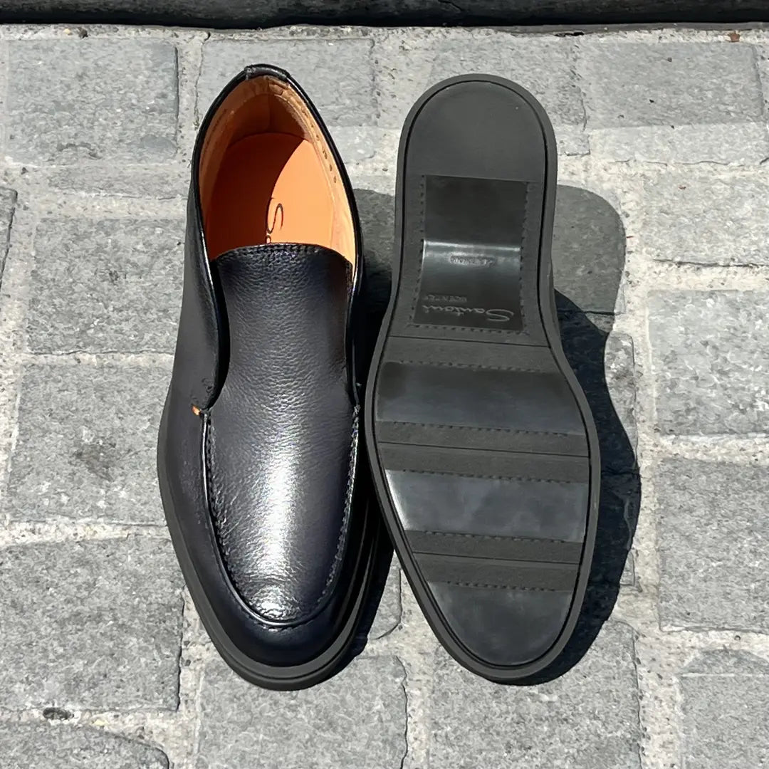 Santoni Slip On Boots in Scotch grain leather, view 5