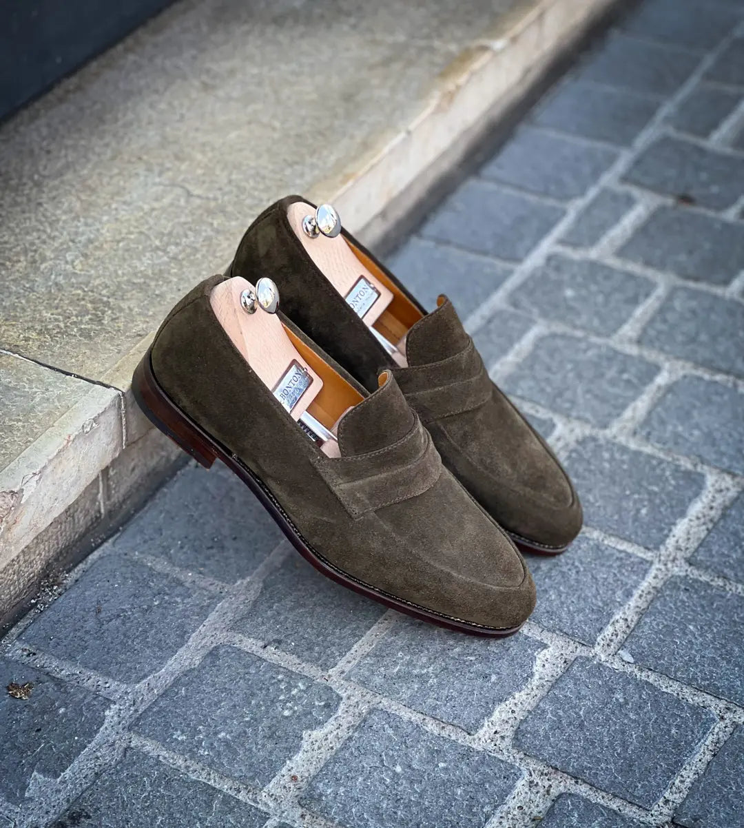 Bontoni Principe Rivolta Cipresso Suede Shoe