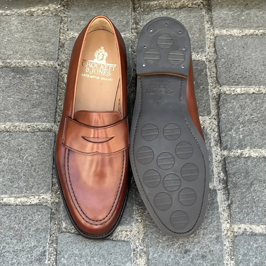 Crockett & Jones Boston Chestnut Penny Loafer in calf leather, view 5