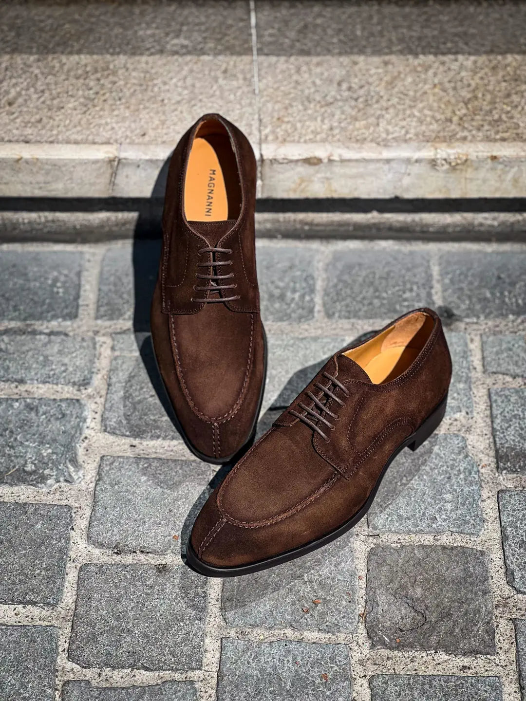 Magnanni Derby Apron Dark Brown Suede, view 3