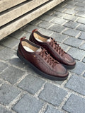 Santoni Tennis Slip On Trainer Dark Brown in calf leather