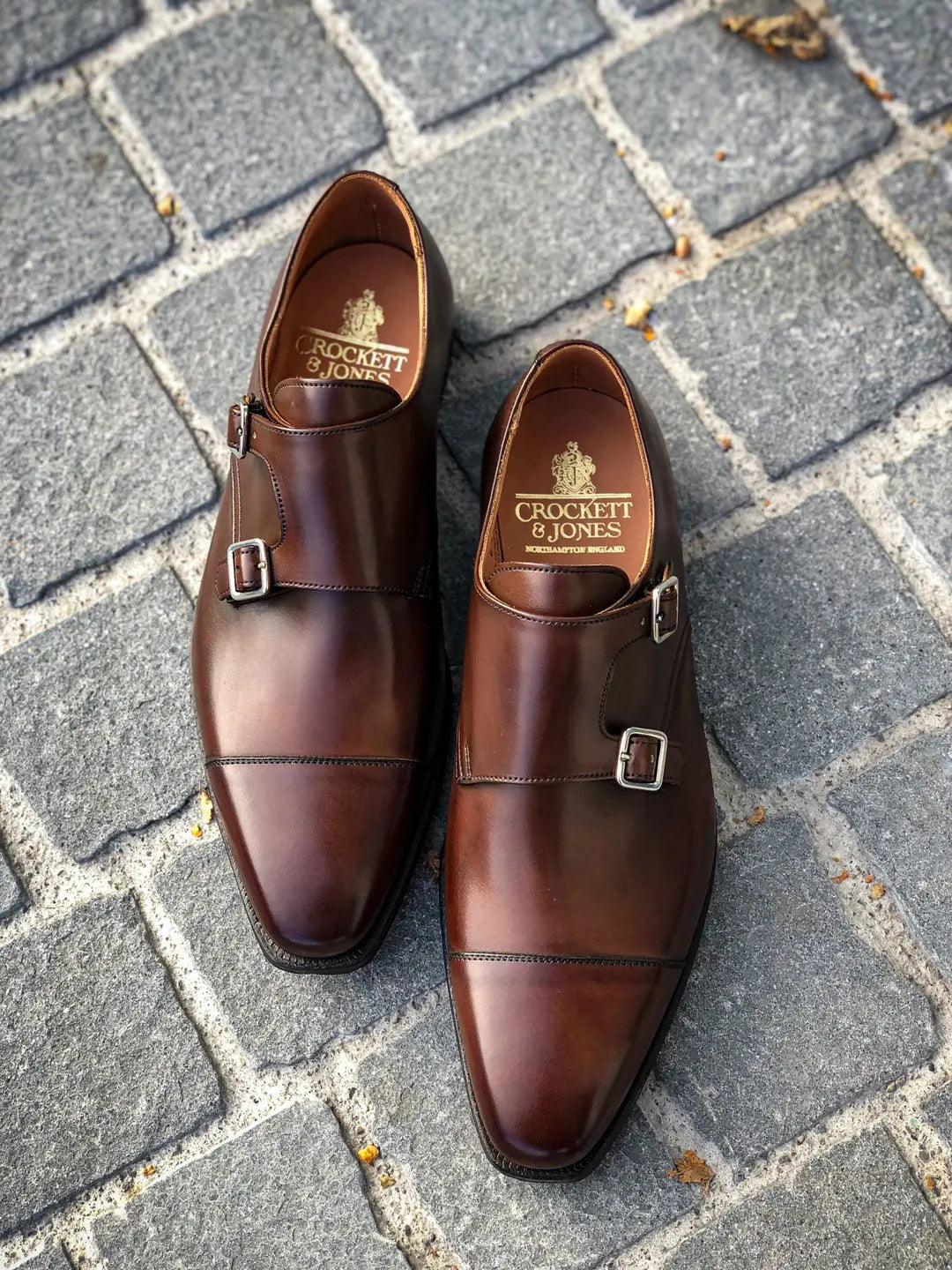 Crockett & Jones Lowndes Brown Leather Double Monk Strap, view 4