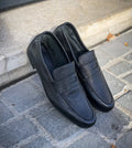 John Lobb Thorne Black Loafer in calf leather