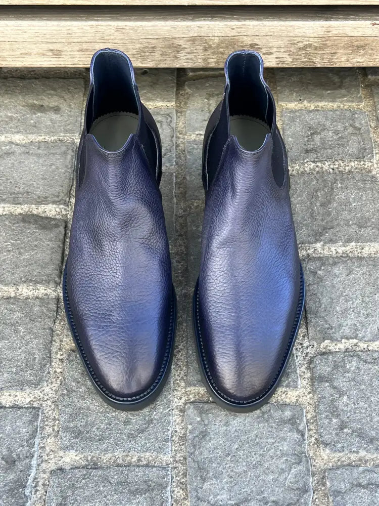 Franceschetti Chelsea Boot Blue Deer Leather, view 5