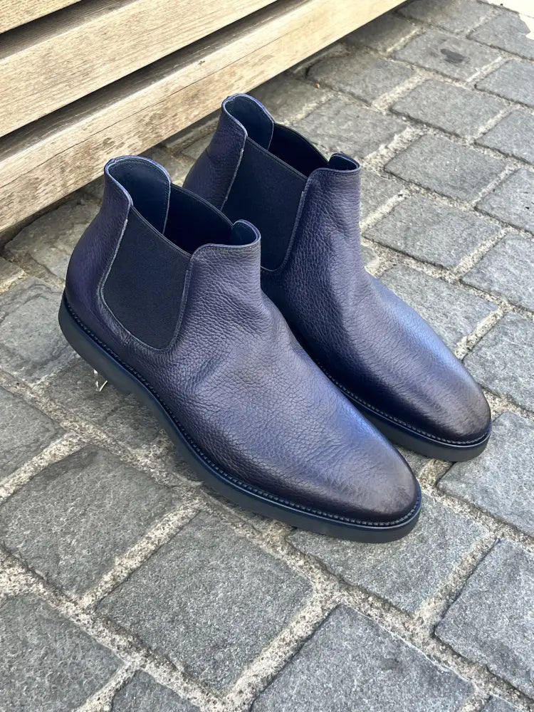 Franceschetti Chelsea Boot Blue Deer Leather