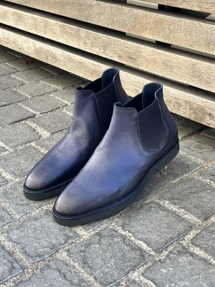 Franceschetti Chelsea Boot Blue Deer Leather, view 2