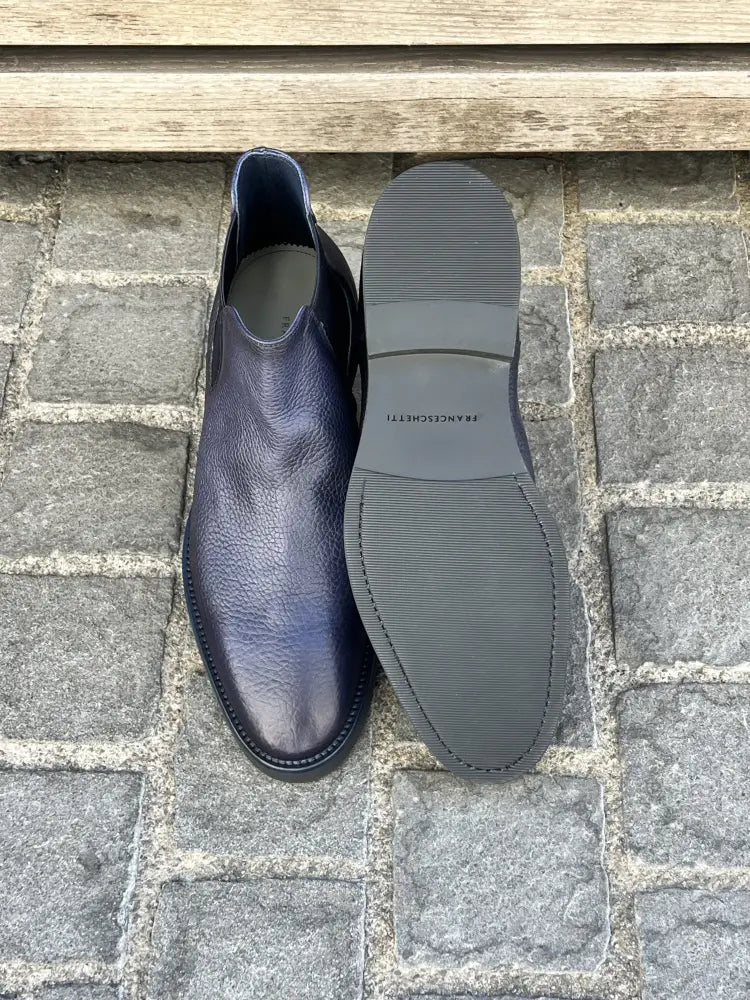 Franceschetti Chelsea Boot Blue Deer Leather, view 4
