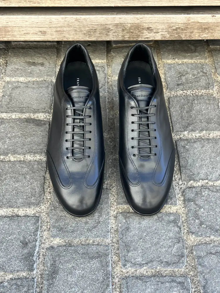 Franceschetti Leather Trainers Black, view 4