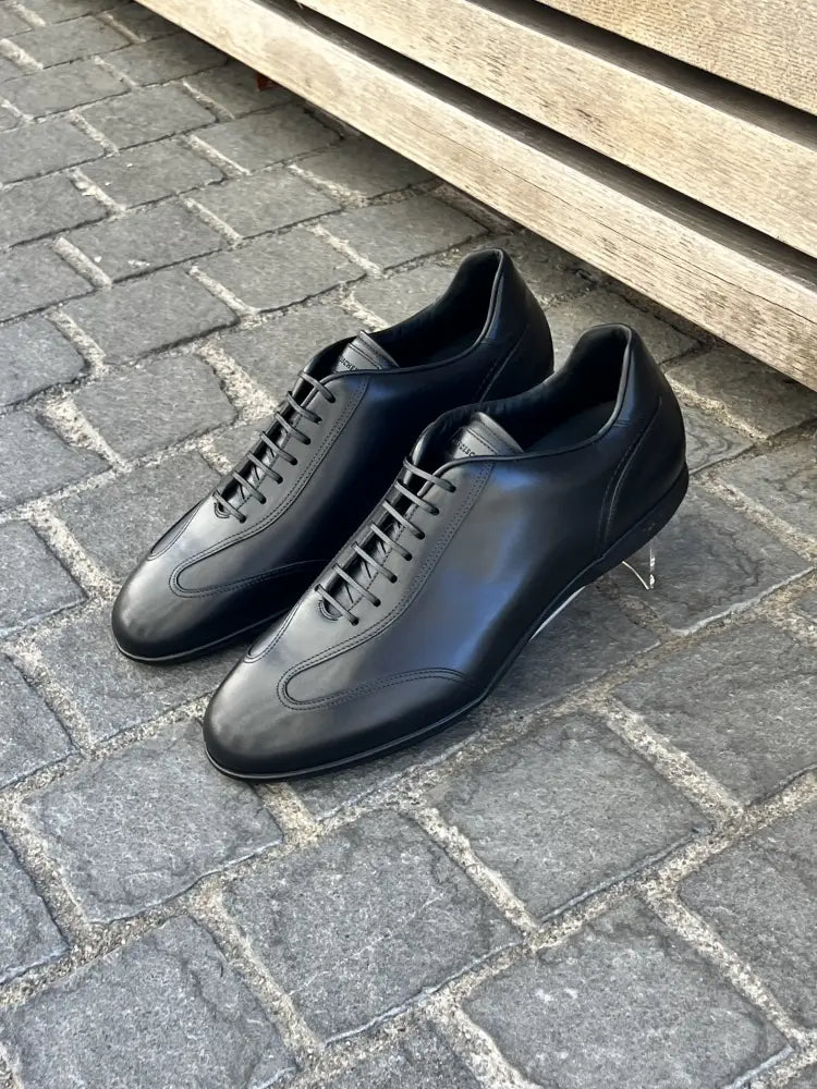 Franceschetti Leather Trainers Black, view 2