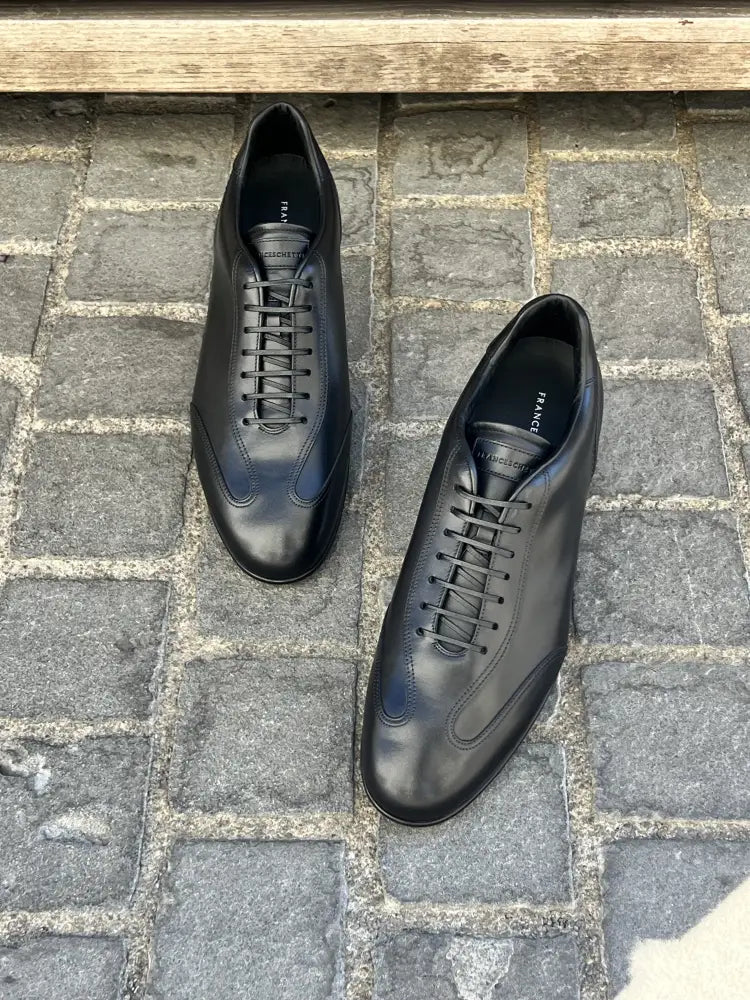 Franceschetti Leather Trainers Black, view 3
