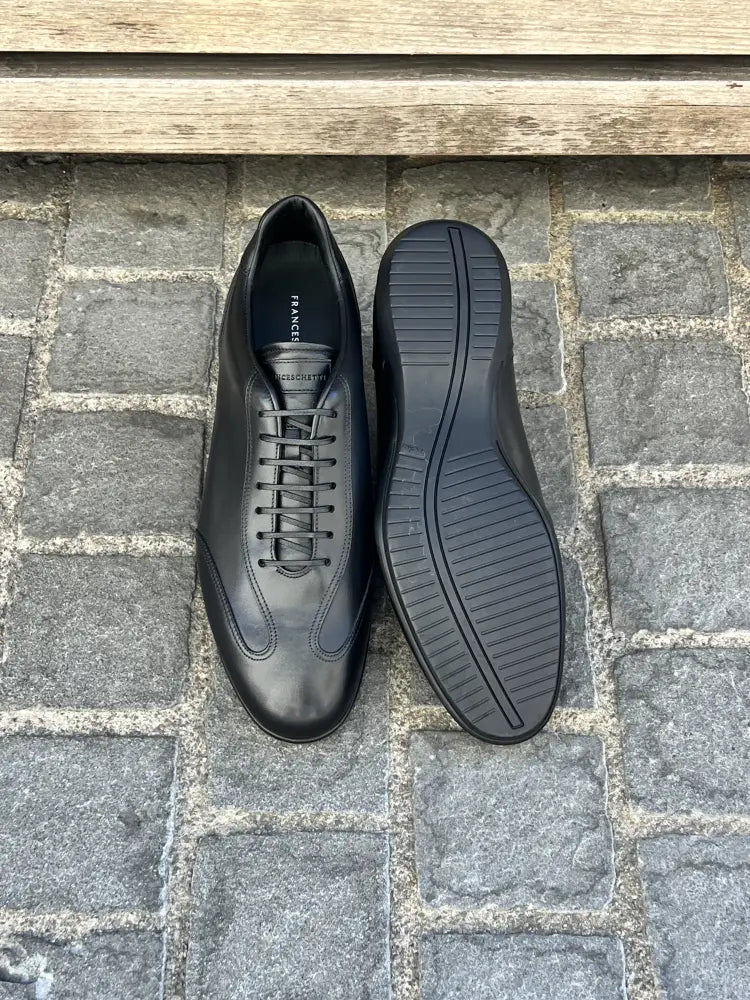 Franceschetti Leather Trainers Black, view 5