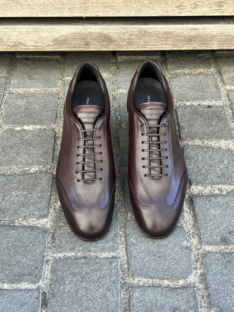 Franceschetti Leather Trainers Dark Brown, view 2