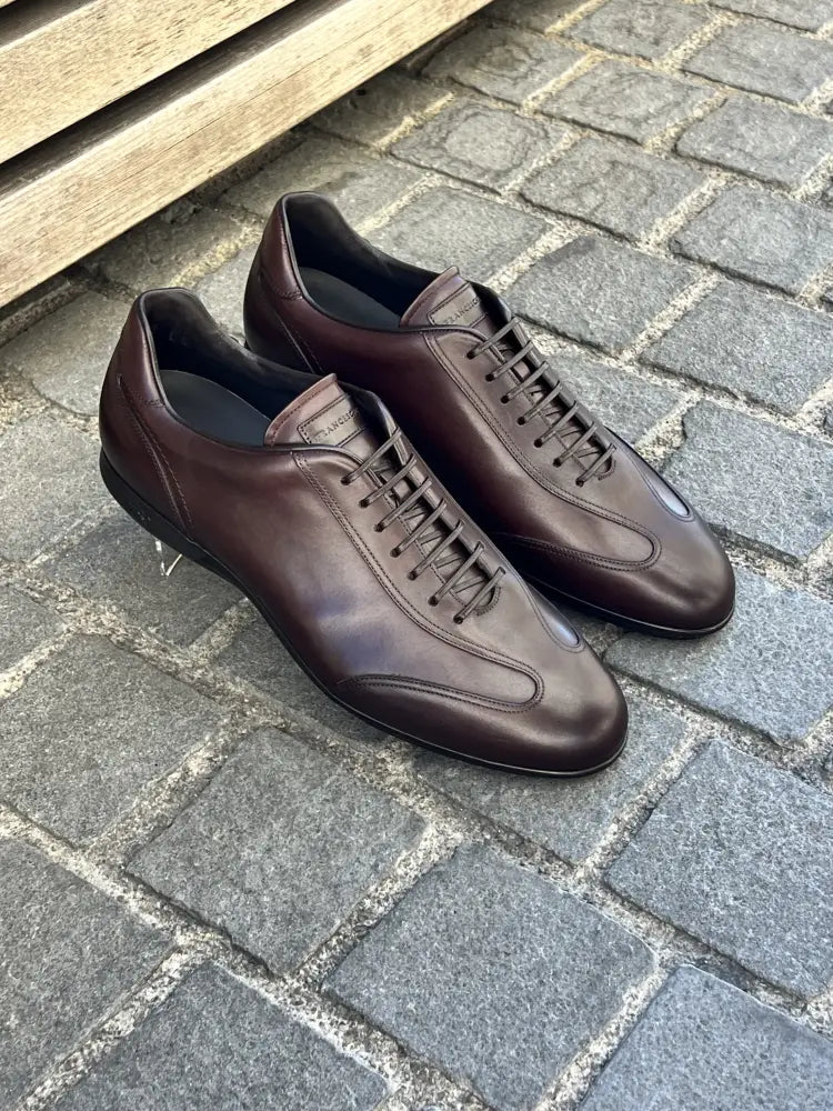 Franceschetti Leather Trainers Dark Brown
