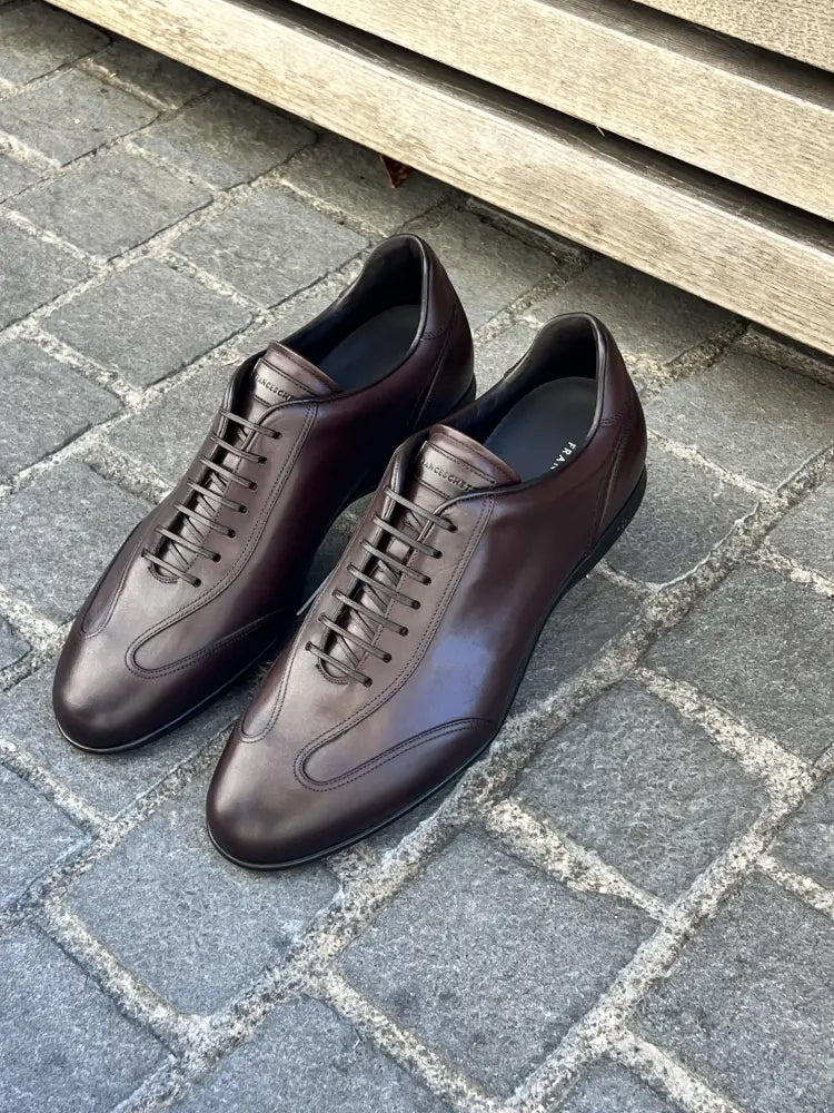 Franceschetti Leather Trainers Dark Brown, view 3