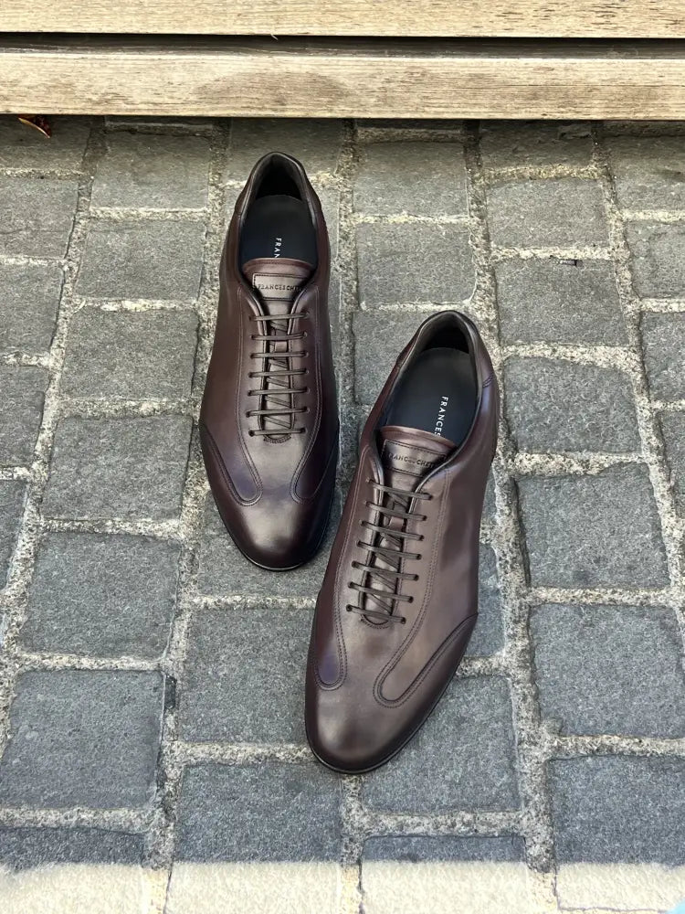 Franceschetti Leather Trainers Dark Brown, view 4