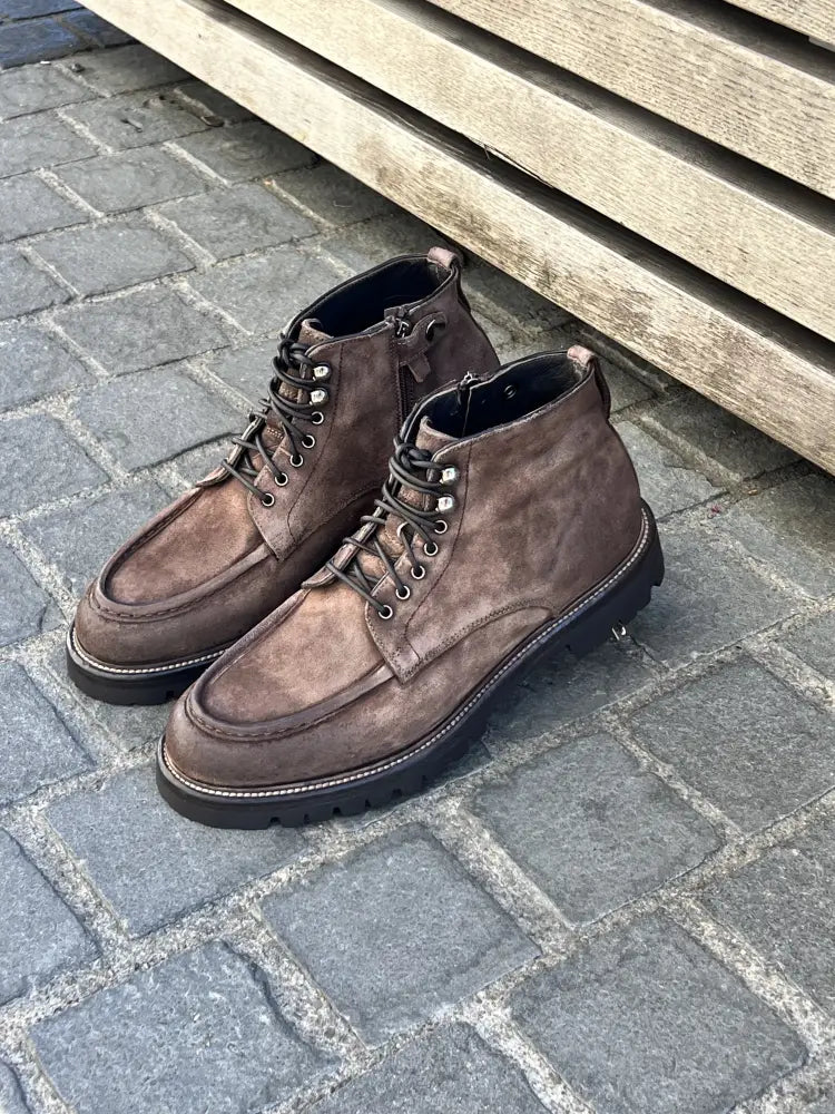 Franceschetti Lace Up Boot Brown Suede, view 3